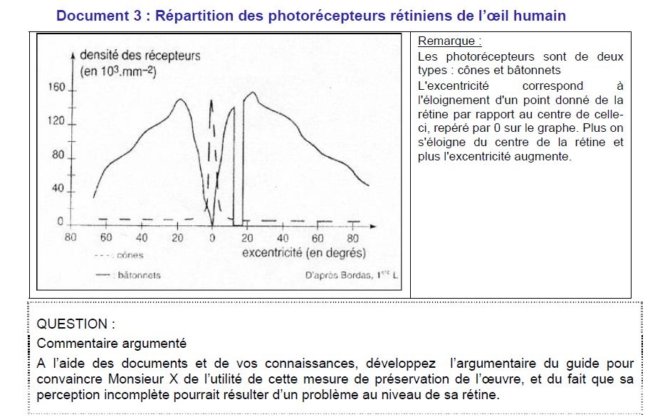 sujet partie 1 : la vision